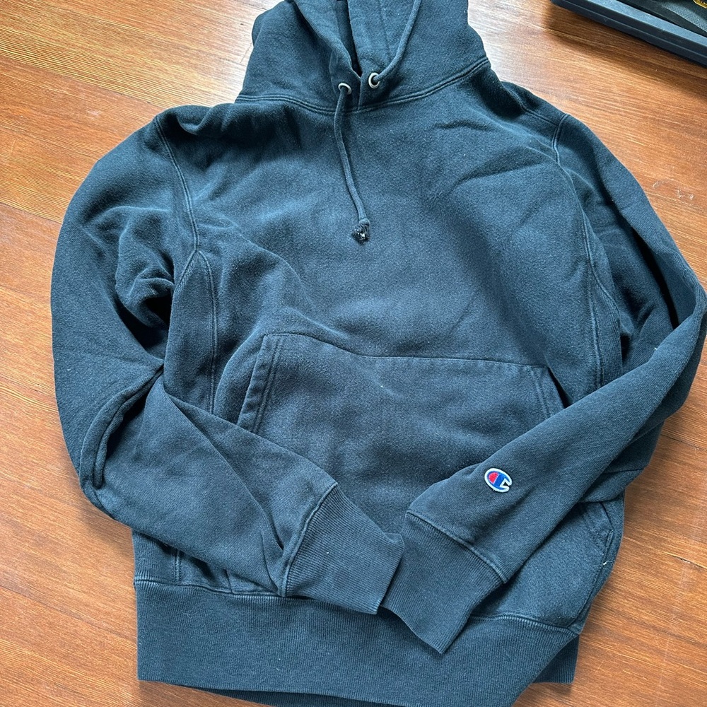 UO X Champion Faded Reverse Weave Hoodie